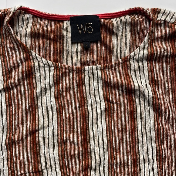 anthropologie W5 Women's Brown and White Striped Tank Top jersey soft - Picture 2 of 5